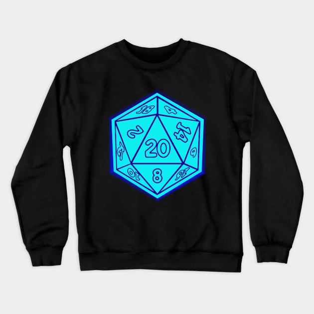 Critical Hit Glowing Dice Funny Dungeons And Dragons DND D20 Lover Crewneck Sweatshirt by Bingeprints